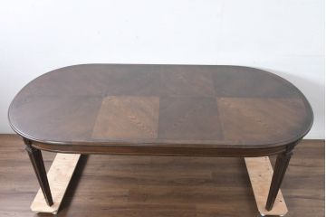 中古　美品　カリモク家具(karimoku)　ドマーニ(domani)　クイーンズライフ(QUEENS LIFE)　クラシカルな佇まいの6人掛けダイニングテーブル(定価約65万6千円)(R-084594)