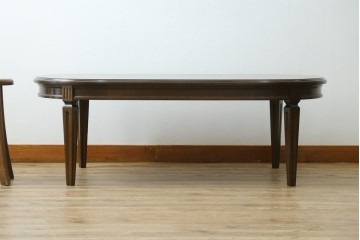 中古　美品　カリモク　domani(ドマーニ)　QUEENS LIFE(クイーンズライフ)　TPQ430　木目を組み合わせた天板が目を引くセンターテーブル　定価約24万円　(R-084595)