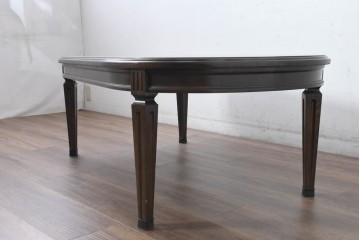 中古　美品　カリモク　domani(ドマーニ)　QUEENS　LIFE(クイーンズライフ)　TPQ430　木目を組み合わせた天板が目を引くセンターテーブル　定価約24万円相当　(R-084595)