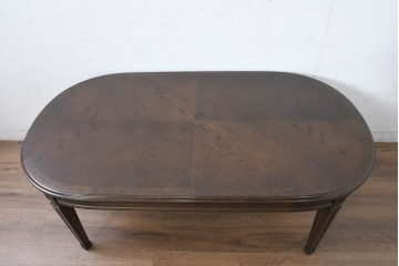 中古　美品　カリモク　domani(ドマーニ)　QUEENS　LIFE(クイーンズライフ)　TPQ430　木目を組み合わせた天板が目を引くセンターテーブル　定価約24万円相当　(R-084595)