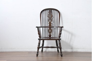 中古　美品　松本民芸家具　#44A型　クラシカルなデザインが美しいウィンザーチェア　定価約20万円相当　(R-084598)