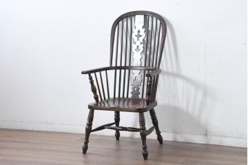 中古　美品　松本民芸家具　#44A型　クラシカルなデザインが美しいウィンザーチェア　定価約20万円相当　(R-084598)