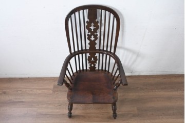 中古　美品　松本民芸家具　#44A型　クラシカルなデザインが美しいウィンザーチェア　定価約20万円相当　(R-084598)