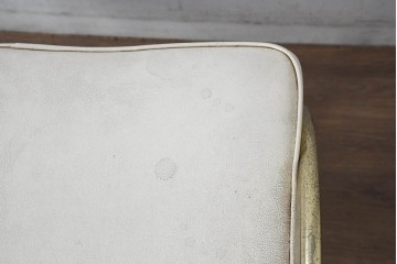 イタリアビンテージ　合皮　優雅な曲線デザインが魅力的!空間に華を添えるスツール　(R-084599)