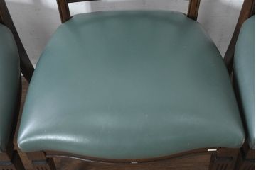 中古　美品　カリモク家具　domani(ドマーニ)　QUEENS LIFE(クイーンズライフ)　本革　優美なフォルムで格調高い雰囲気漂うダイニングチェア6脚セット(アームレスチェア、椅子、イス、バラ売り可能)(現行価格約132万円)(R-084600)