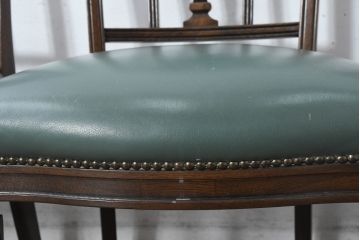 中古　美品　カリモク家具　domani(ドマーニ)　QUEENS LIFE(クイーンズライフ)　本革　優美なフォルムで格調高い雰囲気漂うダイニングチェア6脚セット(アームレスチェア、椅子、イス、バラ売り可能)(現行価格約132万円)(R-084600)