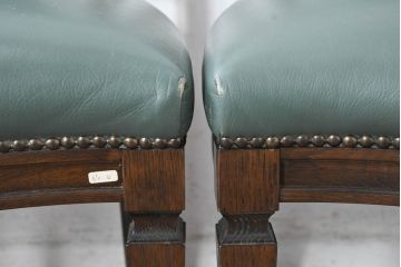 中古　美品　カリモク家具　domani(ドマーニ)　QUEENS LIFE(クイーンズライフ)　本革　優美なフォルムで格調高い雰囲気漂うダイニングチェア6脚セット(アームレスチェア、椅子、イス、バラ売り可能)(現行価格約132万円)(R-084600)