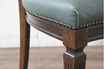 中古　美品　カリモク家具　domani(ドマーニ)　QUEENS LIFE(クイーンズライフ)　本革　優美なフォルムで格調高い雰囲気漂うダイニングチェア6脚セット(アームレスチェア、椅子、イス、バラ売り可能)(現行価格約132万円)(R-084600)