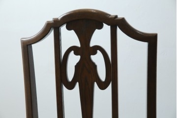 中古　美品　カリモク家具　domani(ドマーニ)　QUEENS LIFE(クイーンズライフ)　本革　優美なフォルムで格調高い雰囲気漂うダイニングチェア3脚　セット現行価格約66万円相当　(R-084600)