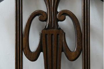 中古　美品　カリモク家具　domani(ドマーニ)　QUEENS LIFE(クイーンズライフ)　本革　優美なフォルムで格調高い雰囲気漂うダイニングチェア3脚　セット現行価格約66万円相当　(R-084600)