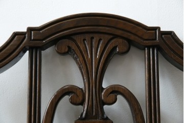 中古　美品　カリモク家具　domani(ドマーニ)　QUEENS LIFE(クイーンズライフ)　本革　優美なフォルムで格調高い雰囲気漂うダイニングチェア3脚　セット現行価格約66万円相当　(R-084600)