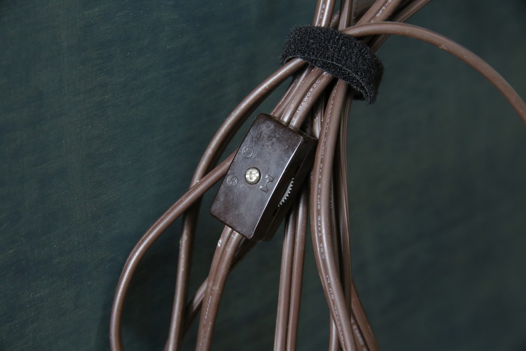 中古　小振りサイズ!!　高貴なロイヤルブルーと高級感あふれるゴールドの装飾が目を引く縦型キュリオケース　(R-084602)