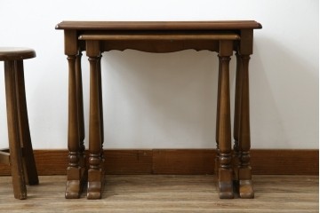 和製ヴィンテージ　maruni(マルニ木工)　オールドマルニ　フランドルハウス(Flandre House)　格式と機能美を兼ね備えたネストテーブル　(R-084606)