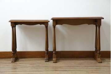 和製ヴィンテージ　maruni(マルニ木工)　オールドマルニ　フランドルハウス(Flandre House)　格式と機能美を兼ね備えたネストテーブル　(R-084606)