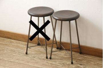 ラフジュ工房オリジナル　シンプルで馴染みやすいスツール(椅子、イス、板座チェア)(R-084609)