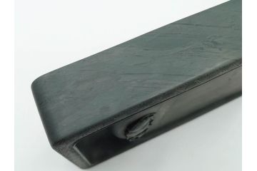 中国　鹿原林信　漢詩　石紋　臥牛硯　象彫　縁石硯(書道具、彫刻、習字、外箱付)(R-084616)
