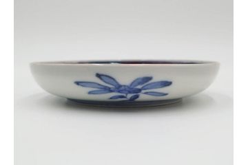 江戸期　古伊万里　冨貴長春　色絵　染付　金彩　約12cm　3.8寸　上品な雰囲気漂う小皿4枚セット　(R-084617)