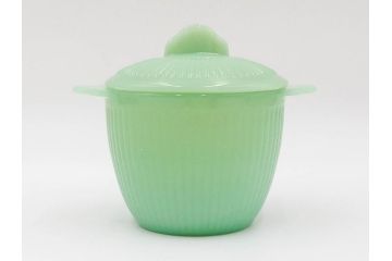 ファイヤーキング(FireKing)　ジェーンレイ　ジェダイ　レトロで優しい風合いが魅力のポット&クリーマー　(R-084621)