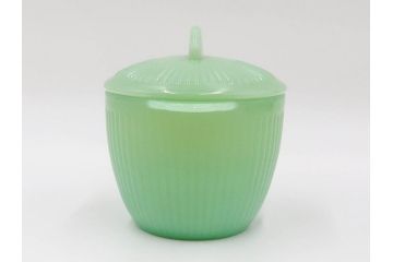 ファイヤーキング(FireKing)　ジェーンレイ　ジェダイ　レトロで優しい風合いが魅力のポット&クリーマー　(R-084621)