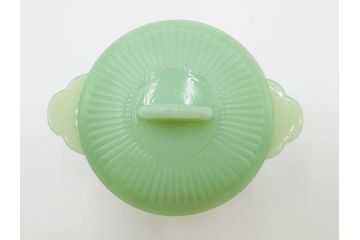 ファイヤーキング(FireKing)　ジェーンレイ　ジェダイ　レトロで優しい風合いが魅力のポット&クリーマー　(R-084621)