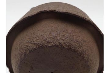 南部　尾垂型　銀象嵌提手　落ち着いた趣を感じる鉄瓶　(R-084622)