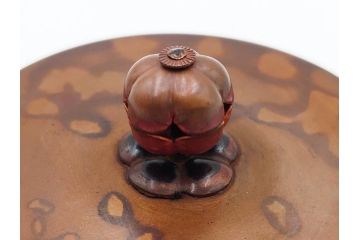 南部　尾垂型　銀象嵌提手　落ち着いた趣を感じる鉄瓶　(R-084622)