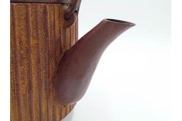 南部鉄器　伝統工芸士　現代の名工　佐藤勝久　利休型　蛇ノ目　伝統とモダンが融合した美しい佇まいの鉄瓶　(R-084623)