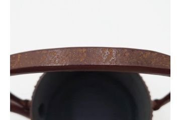 南部鉄器　伝統工芸士　現代の名工　佐藤勝久　利休型　蛇ノ目　伝統とモダンが融合した美しい佇まいの鉄瓶　(R-084623)