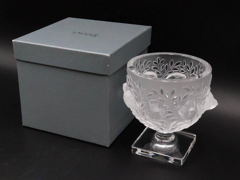 フランス　LALIQUE(ラリック)　エリザベス(ELISABETH)　高さ 約14cm　定価約156,000円　優雅な雰囲気漂うフラワーベース　(R-084627)