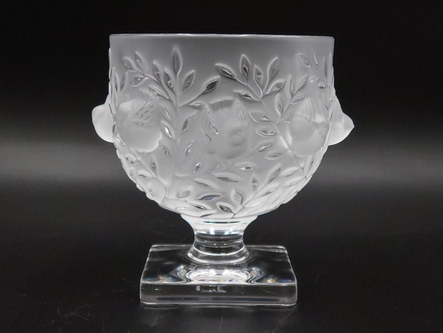 フランス　LALIQUE(ラリック)　エリザベス(ELISABETH)　高さ 約14cm　定価約156,000円　優雅な雰囲気漂うフラワーベース　(R-084627)