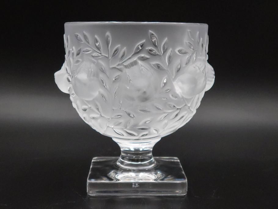 フランス　LALIQUE(ラリック)　エリザベス(ELISABETH)　高さ 約14cm　定価約156,000円　優雅な雰囲気漂うフラワーベース　(R-084627)