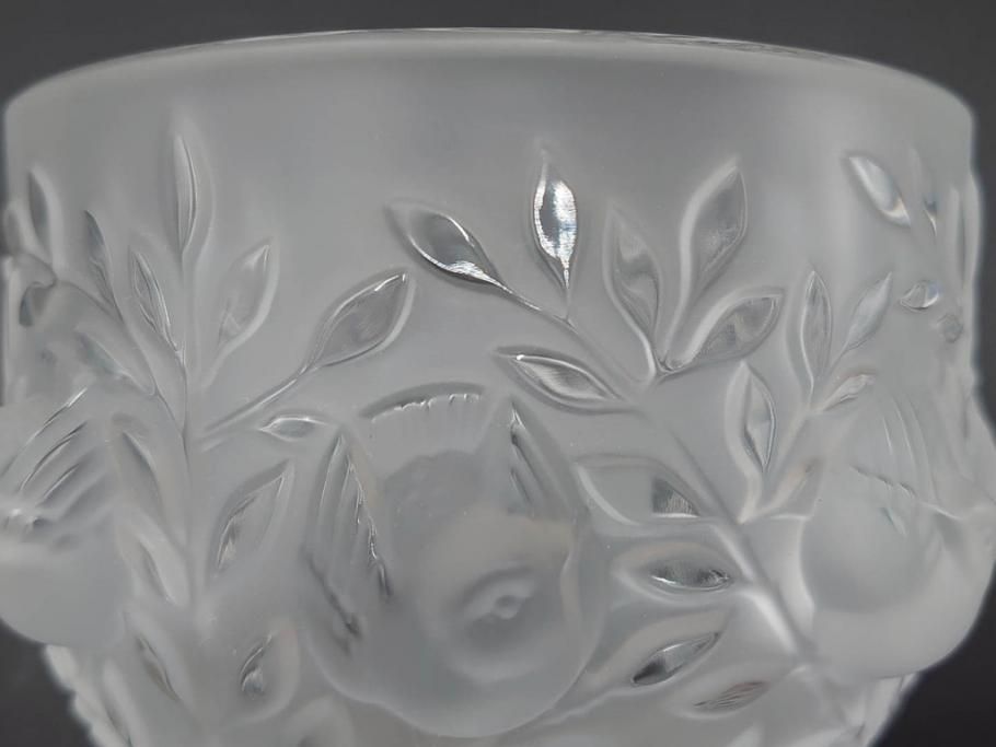 フランス　LALIQUE(ラリック)　エリザベス(ELISABETH)　高さ 約14cm　定価約156,000円　優雅な雰囲気漂うフラワーベース　(R-084627)