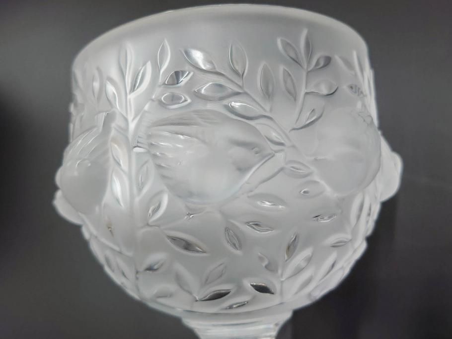 フランス　LALIQUE(ラリック)　エリザベス(ELISABETH)　高さ 約14cm　定価約156,000円　優雅な雰囲気漂うフラワーベース　(R-084627)