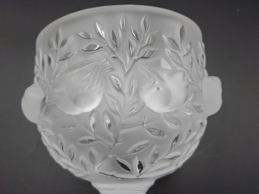 フランス　LALIQUE(ラリック)　エリザベス(ELISABETH)　高さ 約14cm　定価約156,000円　優雅な雰囲気漂うフラワーベース　(R-084627)