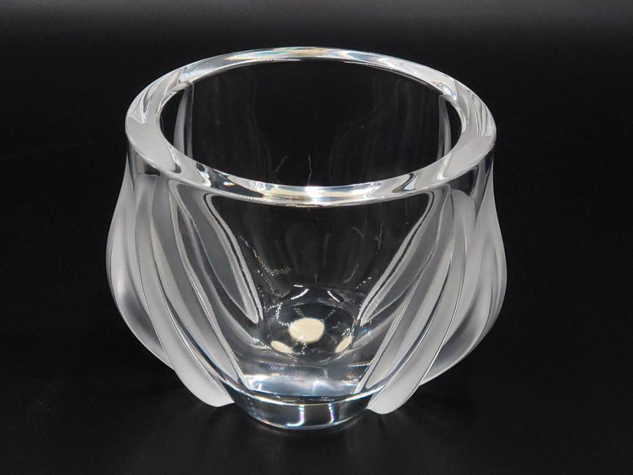 フランス　LALIQUE(ラリック)　チューリップ(TULIPES)　花びらを思わせる優雅な曲線が美しいフラワーベース　(R-084630)