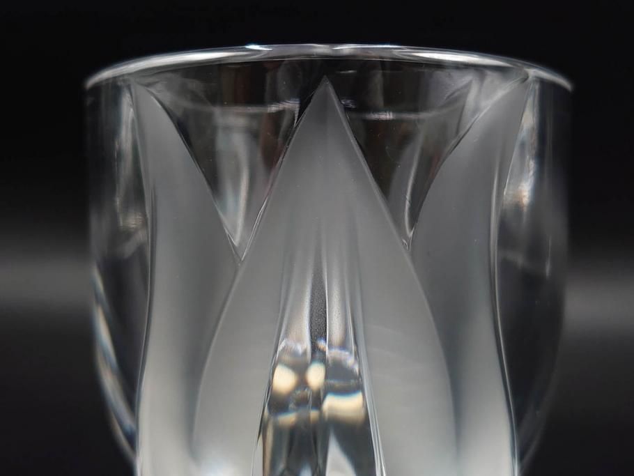 フランス　LALIQUE(ラリック)　チューリップ(TULIPES)　花びらを思わせる優雅な曲線が美しいフラワーベース　(R-084630)