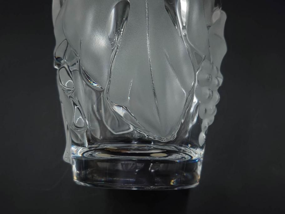 フランス　LALIQUE(ラリック)　ソミュール(SAUMUR)　高さ 約14cm　上品な雰囲気漂うフラワーベース　(R-084631)