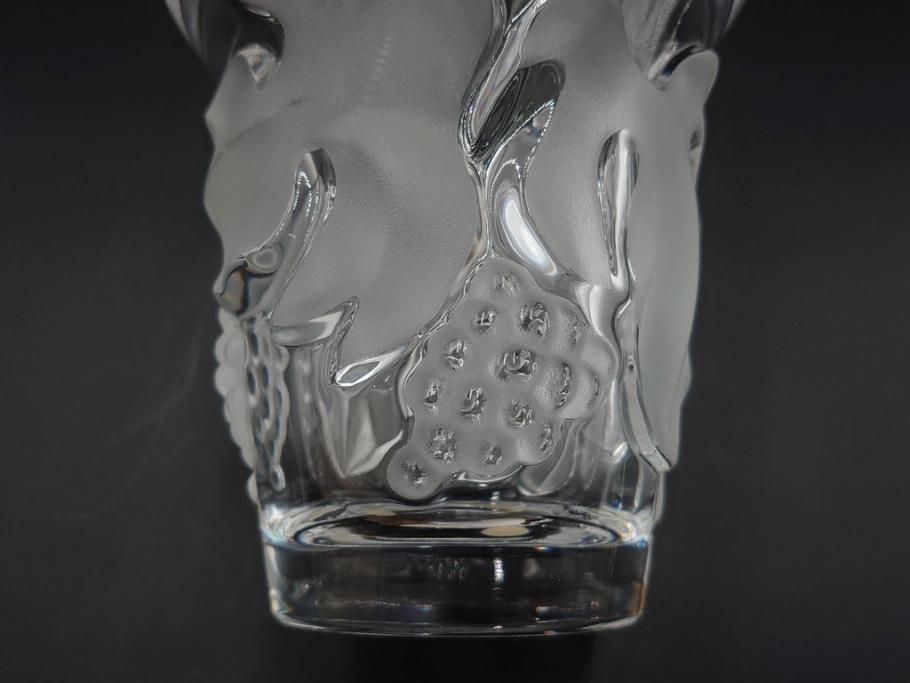 フランス　LALIQUE(ラリック)　ソミュール(SAUMUR)　高さ 約14cm　上品な雰囲気漂うフラワーベース　(R-084631)