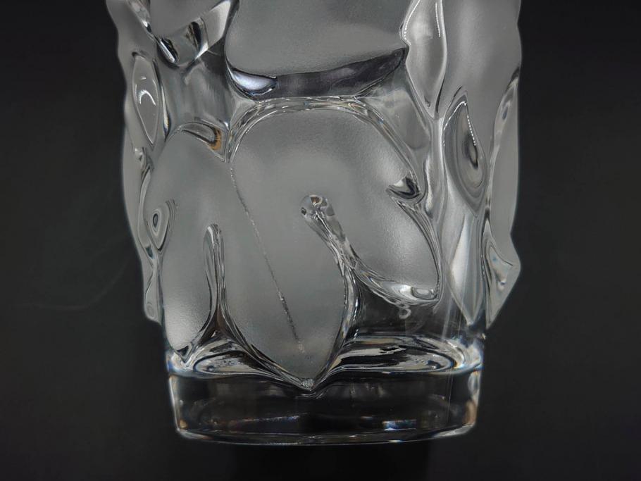 フランス　LALIQUE(ラリック)　ソミュール(SAUMUR)　高さ 約14cm　上品な雰囲気漂うフラワーベース　(R-084631)
