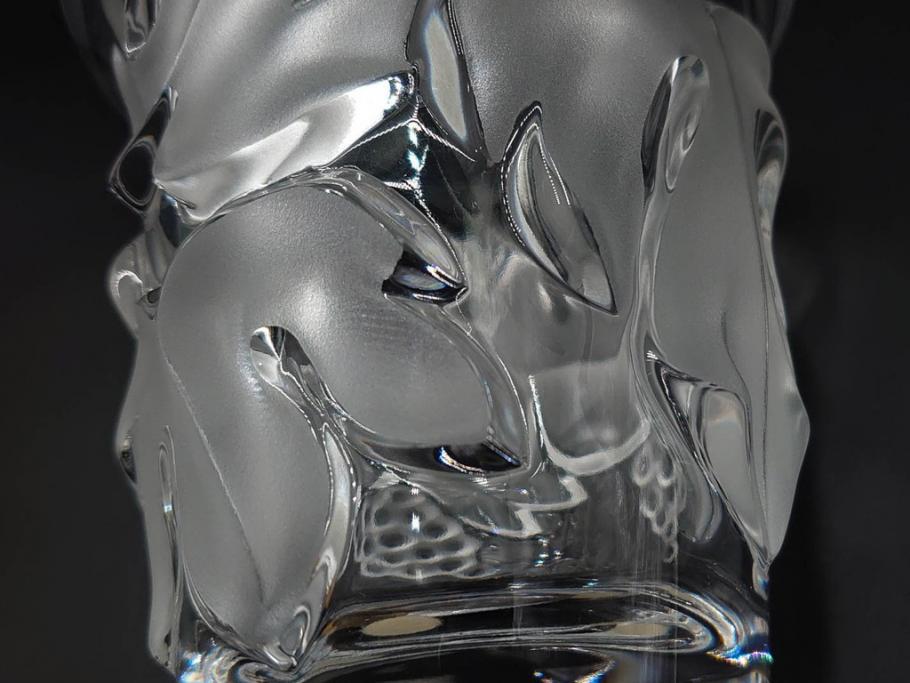 フランス　LALIQUE(ラリック)　ソミュール(SAUMUR)　高さ 約14cm　上品な雰囲気漂うフラワーベース　(R-084631)