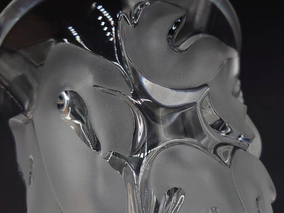 フランス　LALIQUE(ラリック)　ソミュール(SAUMUR)　高さ 約14cm　上品な雰囲気漂うフラワーベース　(R-084631)