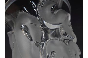フランス　LALIQUE(ラリック)　ソミュール(SAUMUR)　高さ 約14cm　上品な雰囲気漂うフラワーベース　(R-084631)