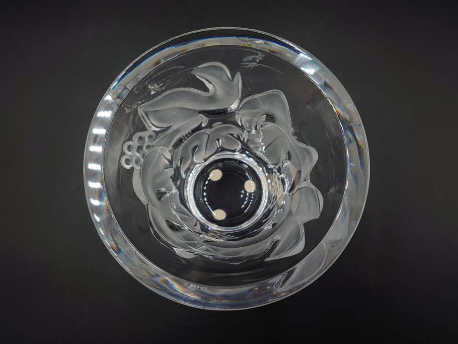フランス　LALIQUE(ラリック)　ソミュール(SAUMUR)　高さ 約14cm　上品な雰囲気漂うフラワーベース　(R-084631)