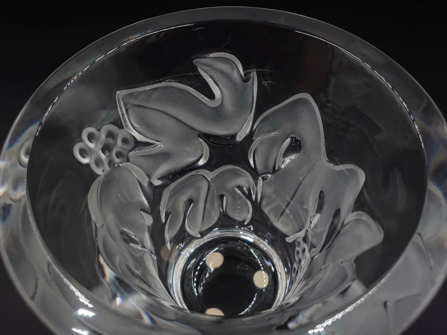 フランス　LALIQUE(ラリック)　ソミュール(SAUMUR)　高さ 約14cm　上品な雰囲気漂うフラワーベース　(R-084631)