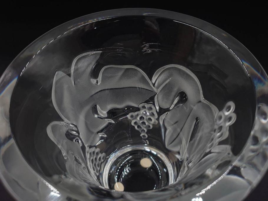 フランス　LALIQUE(ラリック)　ソミュール(SAUMUR)　高さ 約14cm　上品な雰囲気漂うフラワーベース　(R-084631)