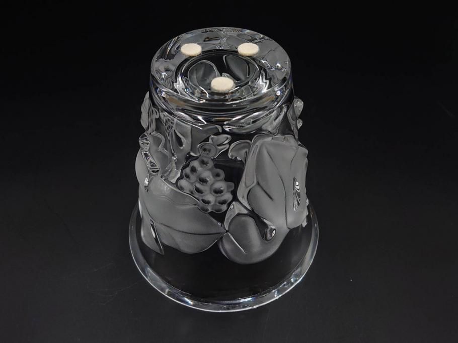 フランス　LALIQUE(ラリック)　ソミュール(SAUMUR)　高さ 約14cm　上品な雰囲気漂うフラワーベース　(R-084631)