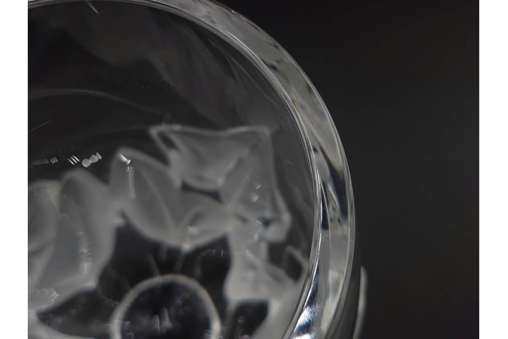 フランス　LALIQUE(ラリック)　ヘデラ(HEDERA)　高さ 約18cm　気品を感じるフラワーベース　(R-084632)