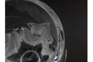 フランス　LALIQUE(ラリック)　ヘデラ(HEDERA)　高さ 約18cm　気品を感じるフラワーベース　(R-084632)