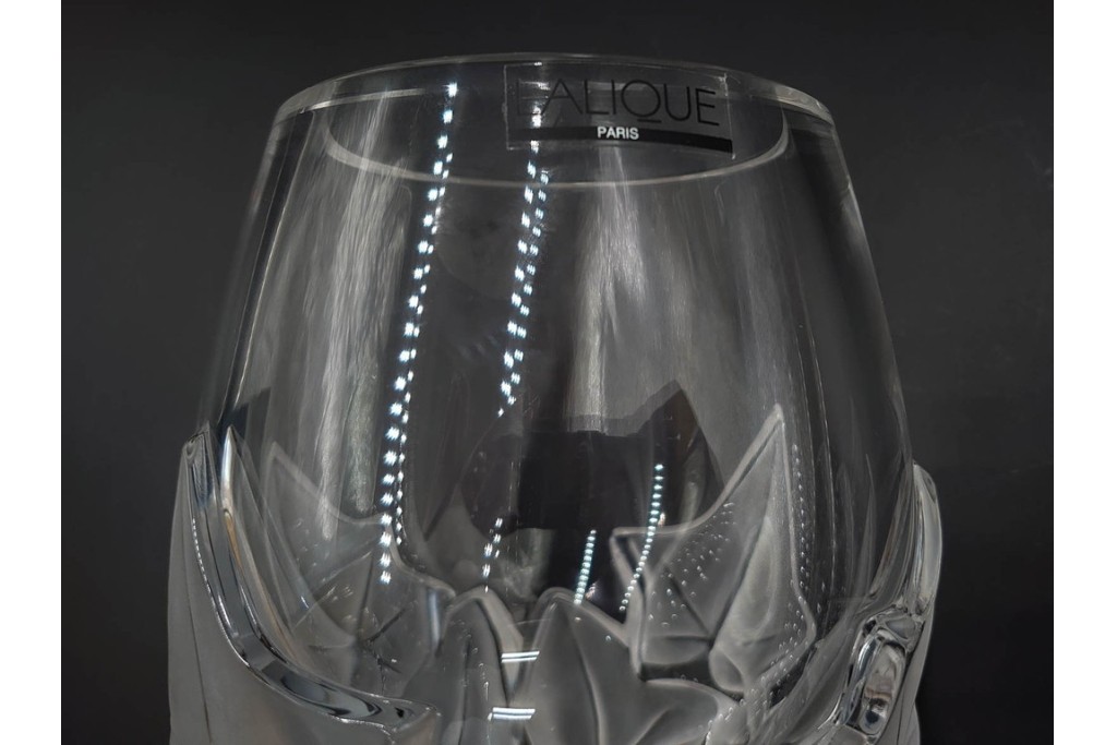 フランス　LALIQUE(ラリック)　ヘデラ(HEDERA)　高さ 約18cm　気品を感じるフラワーベース　(R-084632)