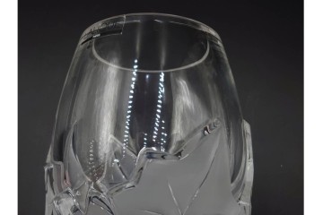 フランス　LALIQUE(ラリック)　ヘデラ(HEDERA)　高さ 約18cm　気品を感じるフラワーベース　(R-084632)